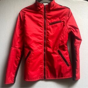 Speedo Red Full Zip Athletic Track Warmup Jacket Bomber Style S